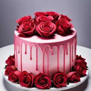 Rose Elegance Drip Cake